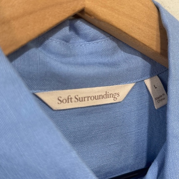 Soft Surroundings Sally Shirt Linen Blend Soft Blue - Picture 5 of 6